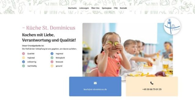Website Küche St. Dominicus – Öffentlicher Bereich, Referenz von Website erstellen lassen – Mehr Kunden & Umsatz | MP-Webdesign