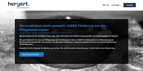 Website hergert GmbH – Handwerk, Bau & Sanierung, Referenz von Website erstellen lassen – Mehr Kunden & Umsatz | MP-Webdesign