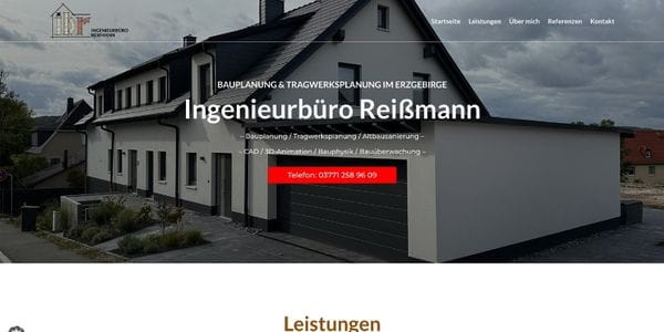 Website Ingenieurbüro Reißmann – Dienstleistungen, Referenz von Website erstellen lassen – Mehr Kunden & Umsatz | MP-Webdesign