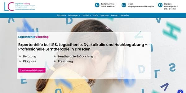 Website Legasthenie Coaching – Öffentlicher Bereich, Referenz von Website erstellen lassen – Mehr Kunden & Umsatz | MP-Webdesign