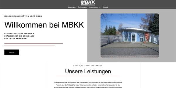 Website Maschinenbau Kötz & Kötz GmbH – Industrie, Referenz von Website erstellen lassen – Mehr Kunden & Umsatz | MP-Webdesign
