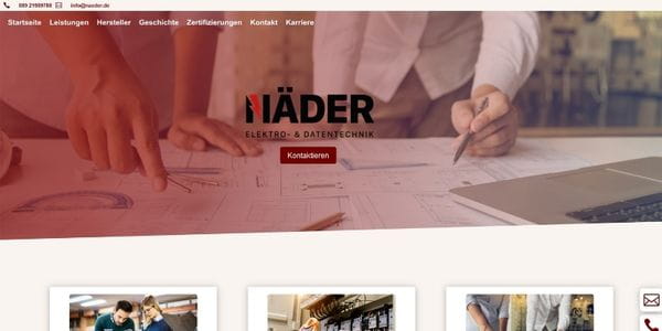 Website Näder Elektro- und Datentechnik – Handwerk, Bau & Sanierung, Referenz von Website erstellen lassen – Mehr Kunden & Umsatz | MP-Webdesign