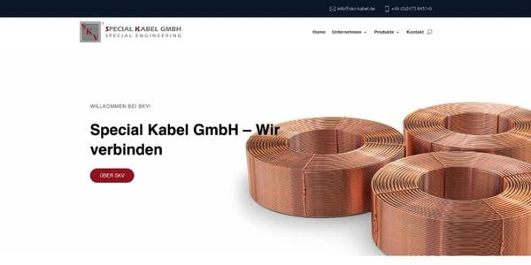 Website SKV Special Kabel GmbH – Industrie, Referenz von Website erstellen lassen – Mehr Kunden & Umsatz | MP-Webdesign