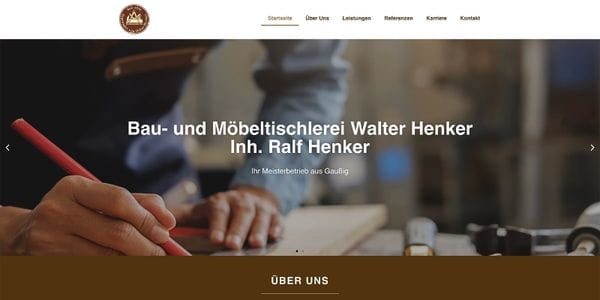 Website Tischlerei Henker – Handwerk, Bau & Sanierung, Referenz von Website erstellen lassen – Mehr Kunden & Umsatz | MP-Webdesign